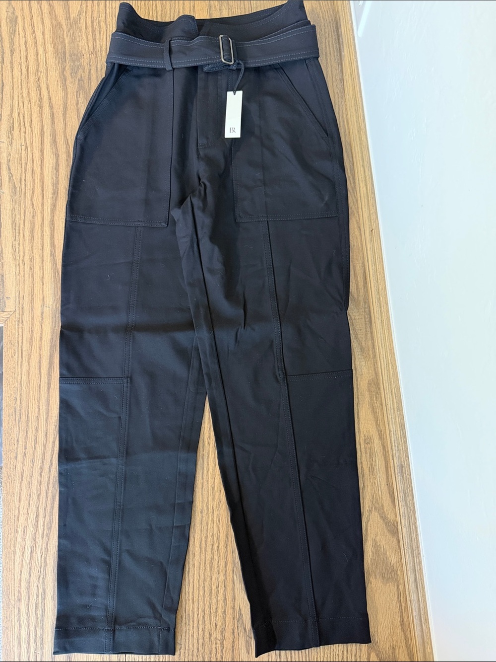 NWT Banana Republic Black High-Waist Utility Trousers with Belt